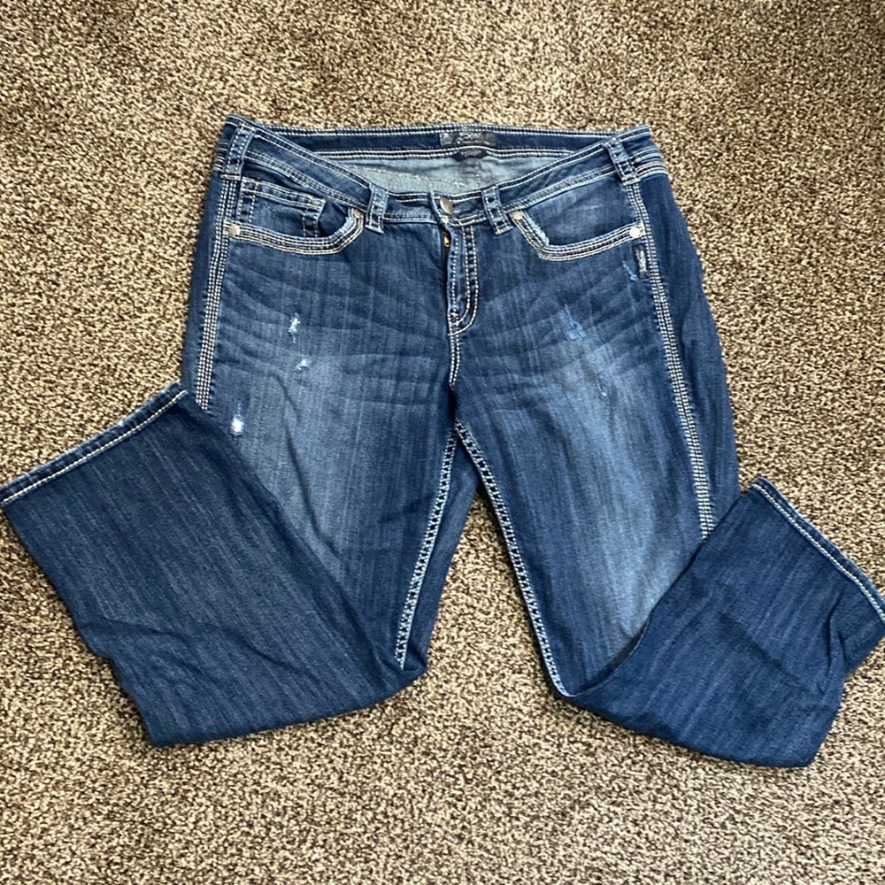 Silver capris. Sz 18